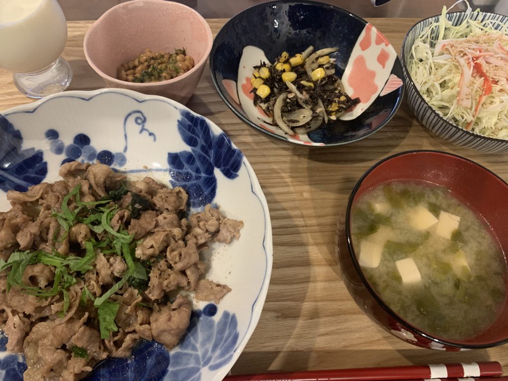 大葉牛肉バター炒め